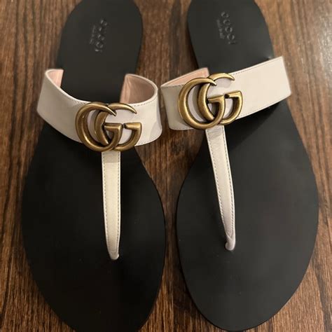 gucci flat marmont leather thong|Gucci Women's Marmont Thong Sandals .